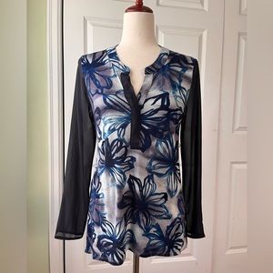 Vera Wang top with long sheer sleeves